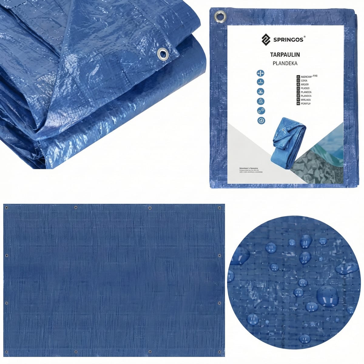 Prelata de Protectie din Polietilena, 60g/m², Dimensiuni 2x3m, Impermeabila, Culoare Albastru 1