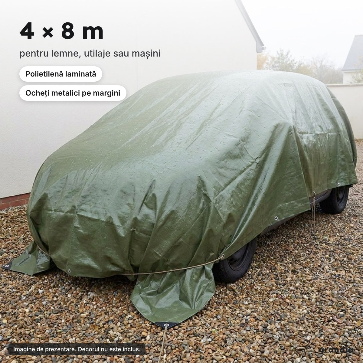 Prelată verde 4 × 8 m – 4 × 8 m