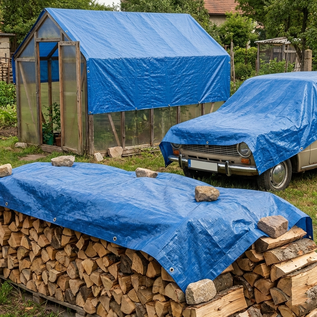 Prelata de Protectie din Polietilena, 60g/m², Dimensiuni 2x3m, Impermeabila, Culoare Albastru