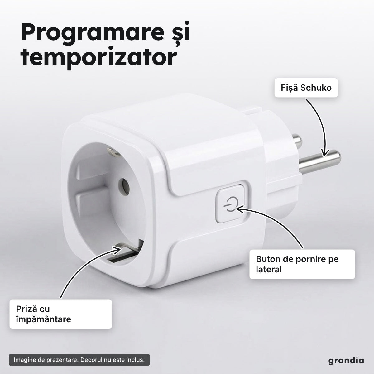 Priză inteligentă Wi-Fi 20 A – Programare și temporizator