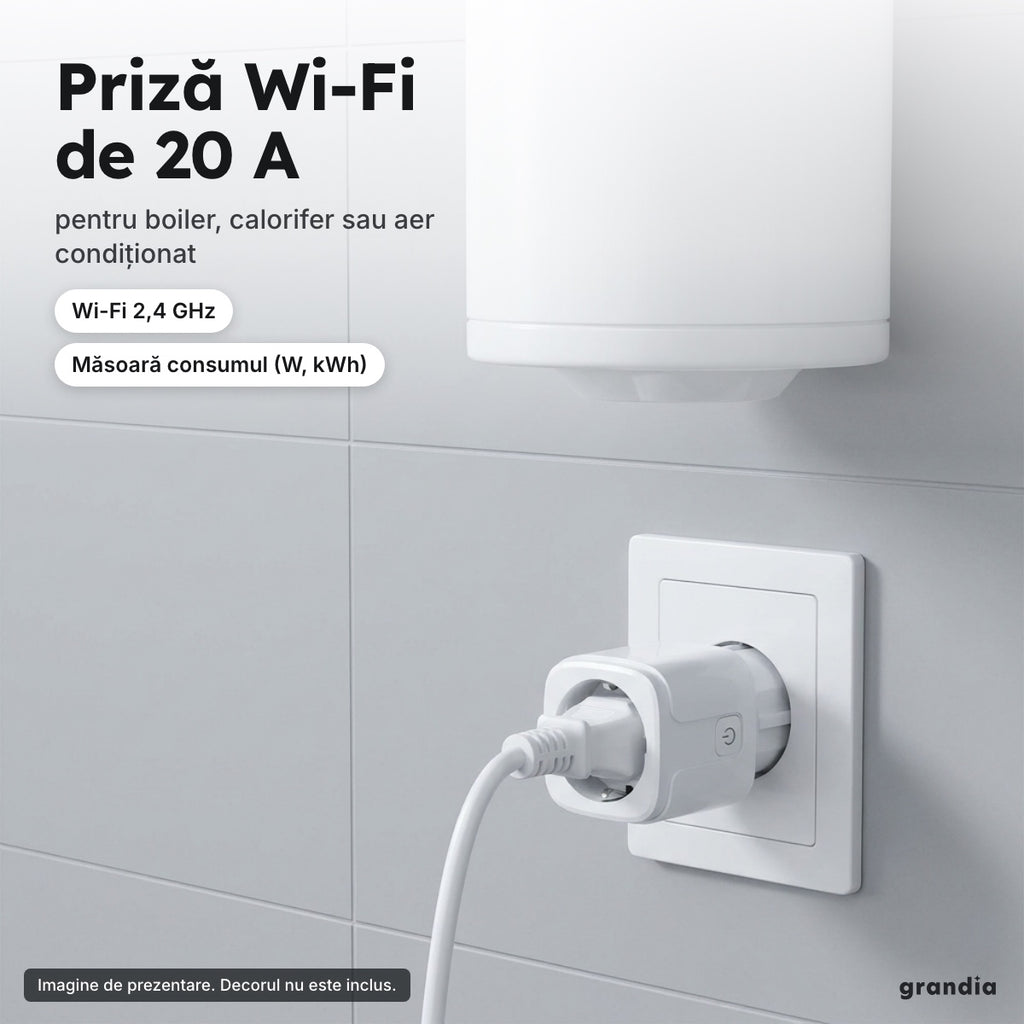 Priză inteligentă Wi-Fi 20 A – Priză Wi-Fi de 20 A