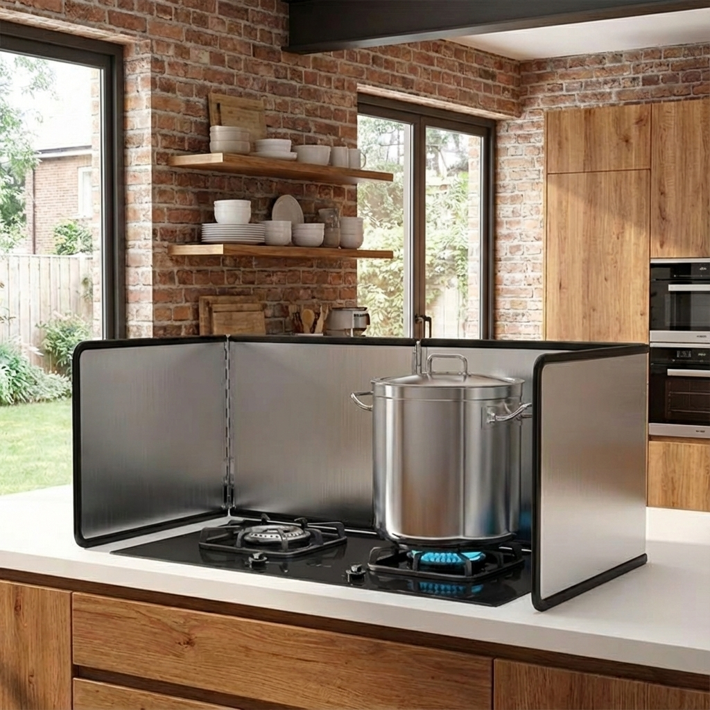 Protectie antistropire aragaz, panou aragaz, argintiu, 133x30 cm