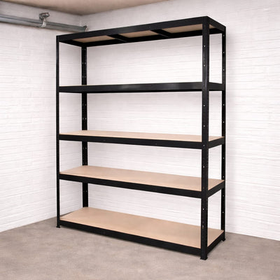 Raft atelier – raft metalic din oțel, 120×40×179 cm, negru 1