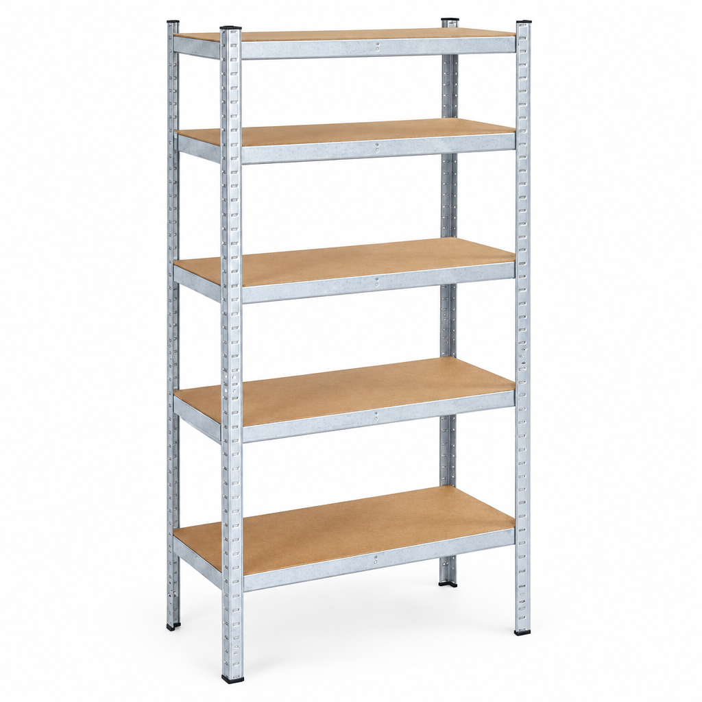 Raft metalic cu 5 polițe reglabile din lemn presat, 180 × 90 × 40 cm, 875 kg