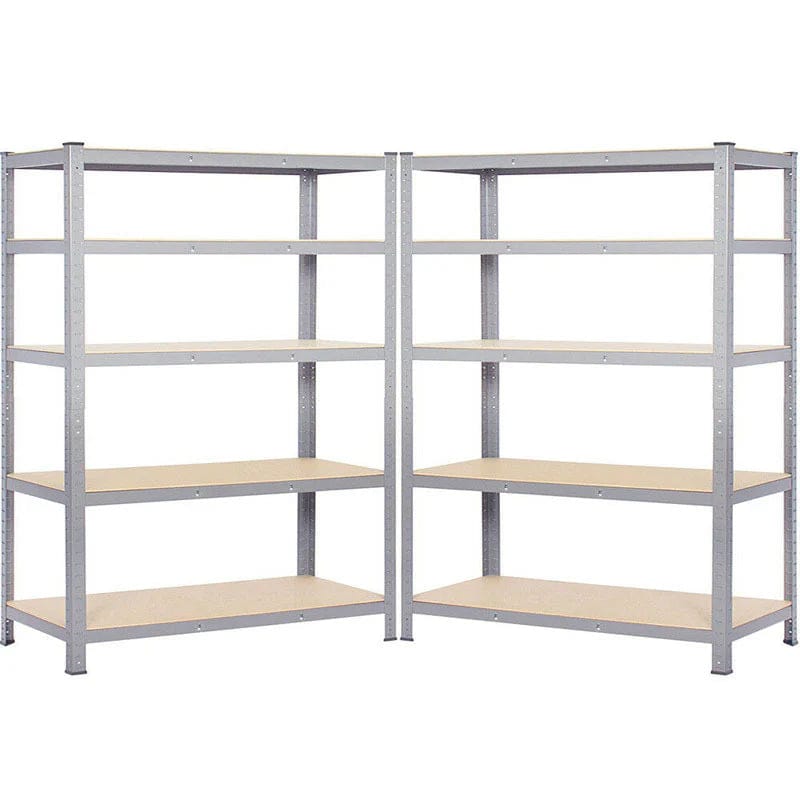 Raft metalic cu 5 polițe MDF, cadru din oțel galvanizat, 150×70×35 cm, 175 kg/poliță 4