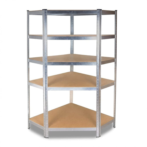 Raft metalic de colt, 5 polițe MDF, cadru oțel galvanizat, 175 kg/poliță, 180×90×40 cm 1