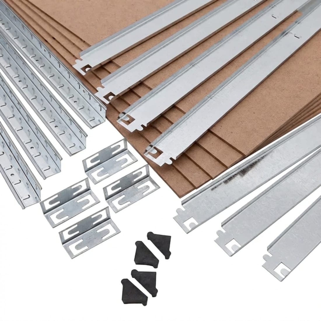 Raft metalic de depozitare, 5 polite MDF, otel galvanizat 180x90x40, 175kg/polita 5