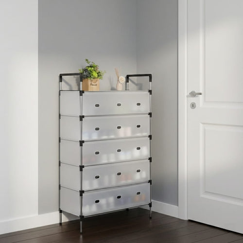 Raft pliabil pentru pantofi cu 5 niveluri, organizator incaltaminte pentru hol si dressing 1