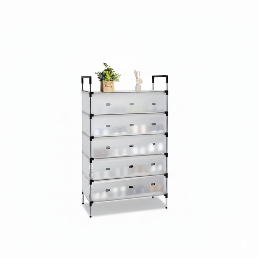 Raft pliabil pentru pantofi cu 5 niveluri, organizator incaltaminte pentru hol si dressing 3