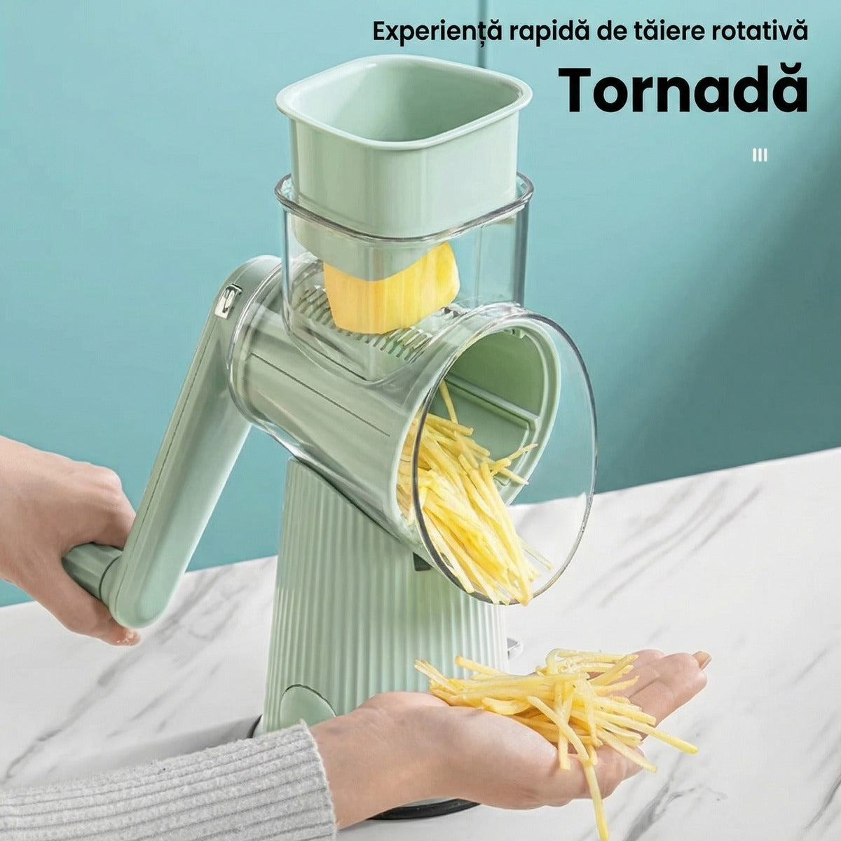 Răzătoarea în utilizare, tăiere rotativă