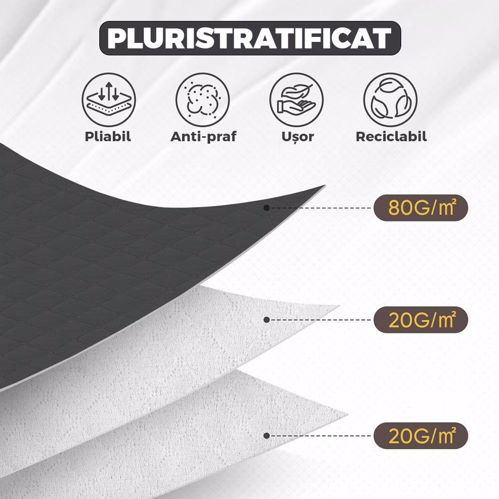 Cutie mare pentru depozitare și organizare, pliabilă, cu fereastră transparentă și capac rezistent, negru