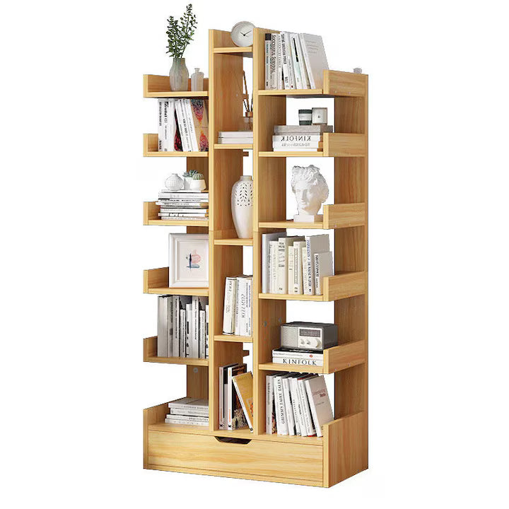 Biblioteca Tree of Knowledge cu 18 rafturi si sertar, 51x18x168cm - Lemn