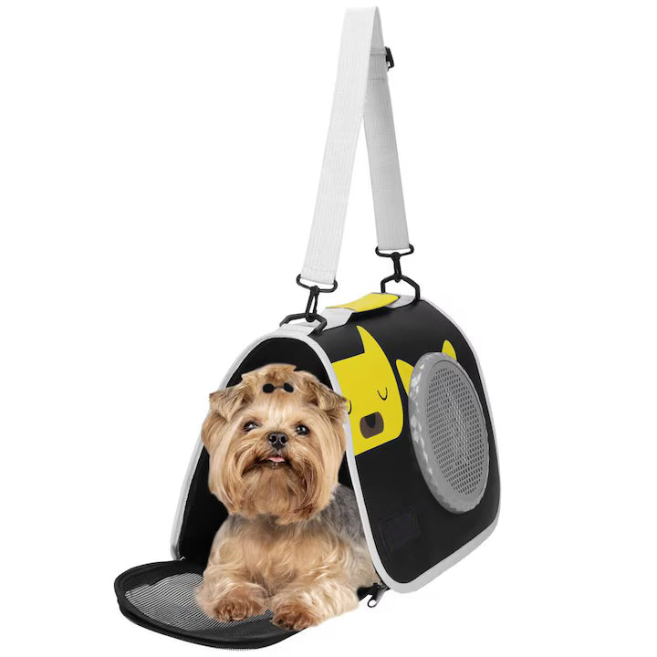 Geantă transport animale mici pliabilă 24x40x24 cm negru