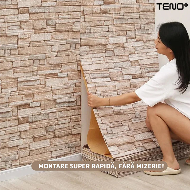 Tapet Autoadeziv 3D Model Cărămidă, Autocolant Decorativ pentru Pereți