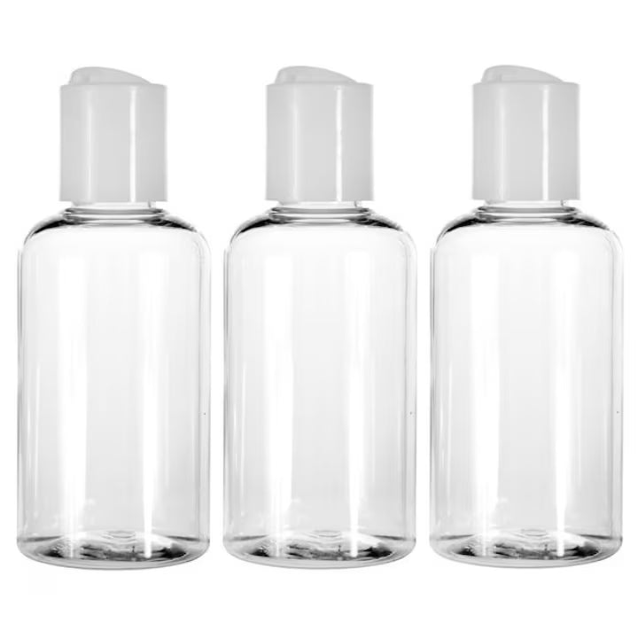 Sticle voiaj transparente 80ml cu capace etanșe