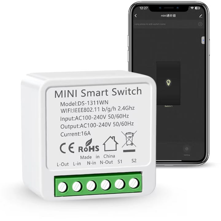 Releu Inteligent WiFi 16A, Comutator Wireless Programabil, Control vocal