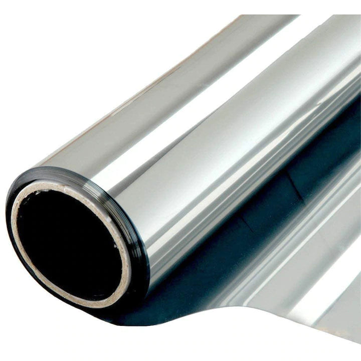 Folie oglindă unidirecțională anti-UV pentru ferestre, privacy static, 60x300, argintiu