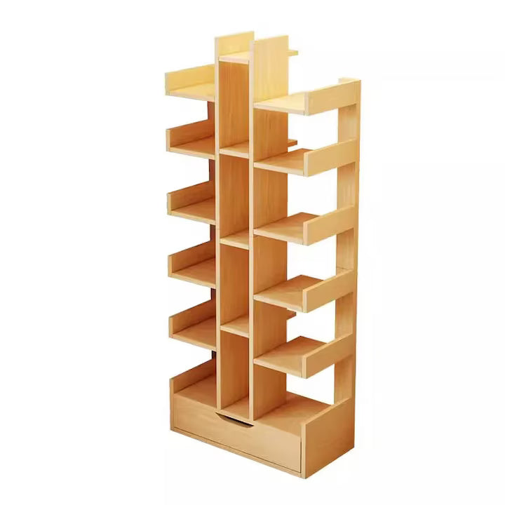 Biblioteca Tree of Knowledge cu 18 rafturi si sertar, 51x18x168cm - Lemn