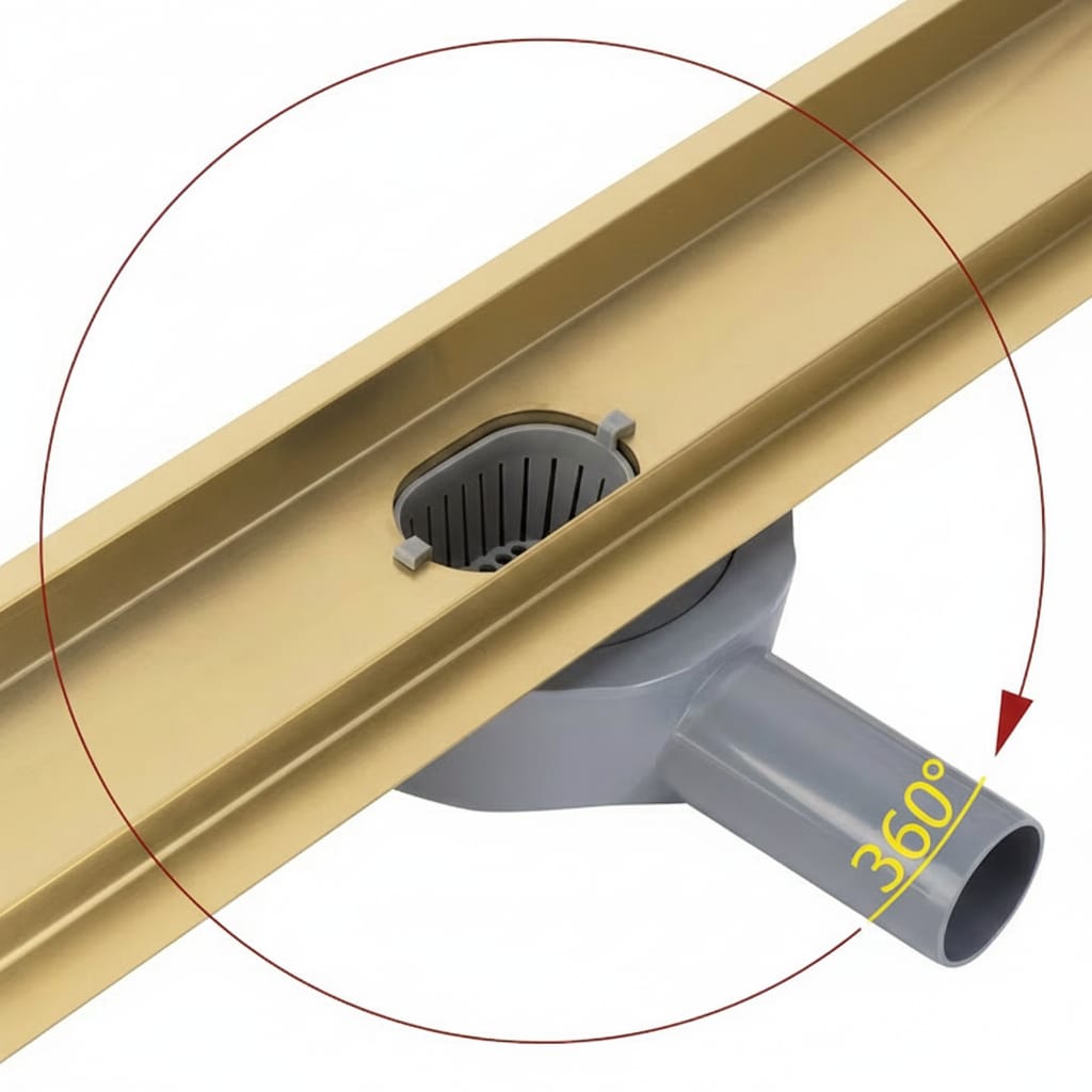 Rigola Dus Pro Brush Neox Gold 70 cm - Otel Inoxidabil, Design 2 în 1 2