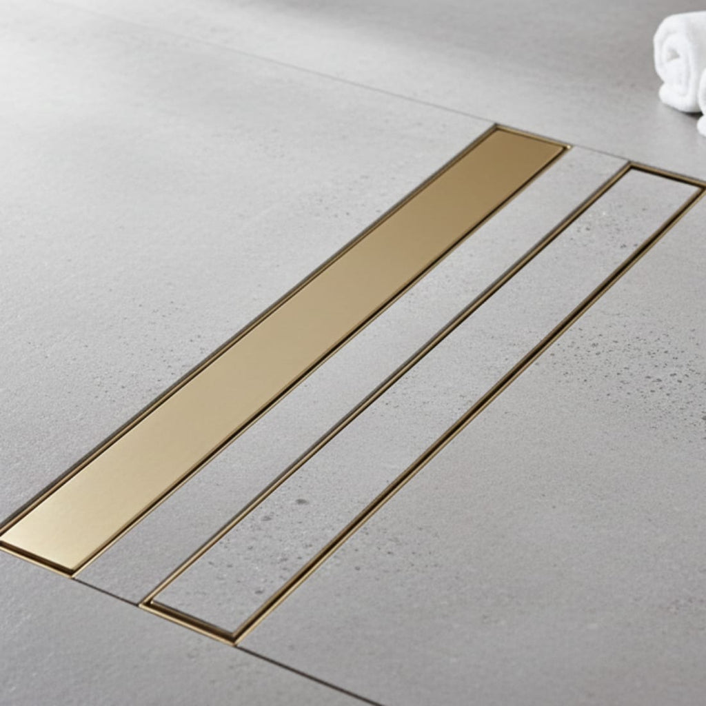 Rigola Dus Pro Brush Neox Gold 70 cm - Otel Inoxidabil, Design 2 în 1 8