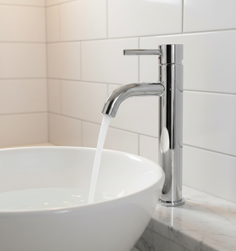 Robinet Lavoar Clasic cu Cap Ceramic, Montaj pe Blat finisaj Argintiu Metalizat 6