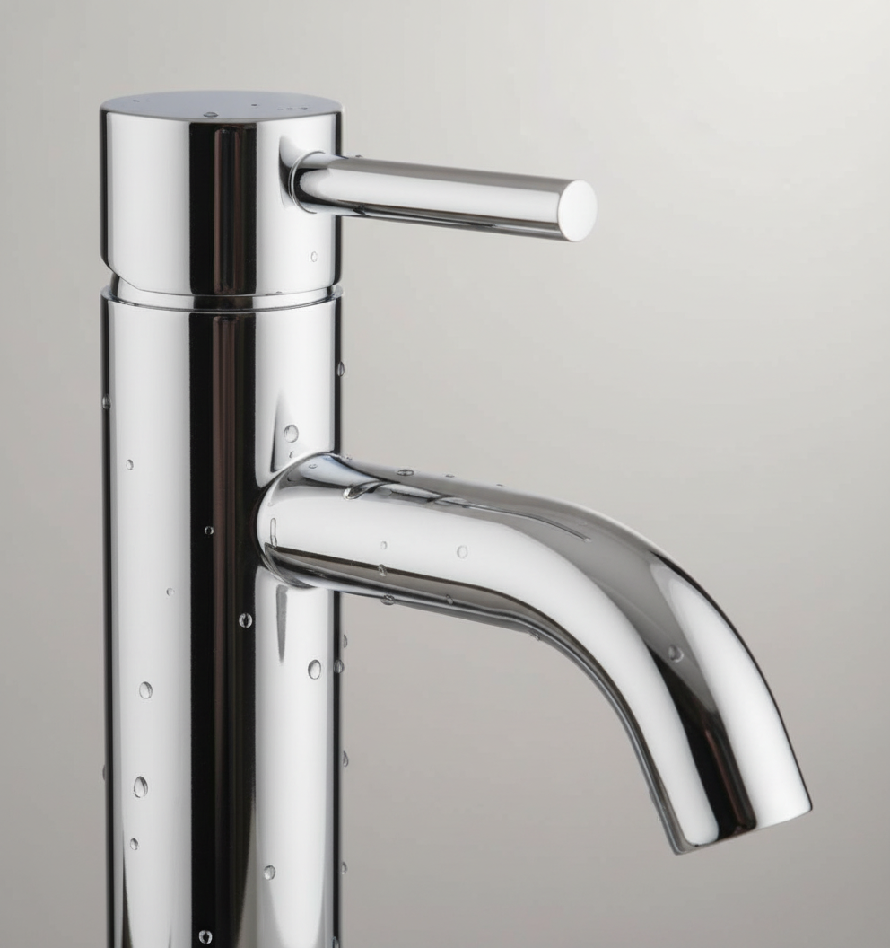 Robinet Lavoar Clasic cu Cap Ceramic, Montaj pe Blat finisaj Argintiu Metalizat 7