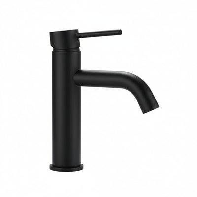 Robinet Lavoar Negru mat black low, montaj pe blat, design modern, înaltime joasa 1