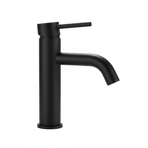 Robinet Lavoar Negru mat black low, montaj pe blat, design modern, înaltime joasa 1