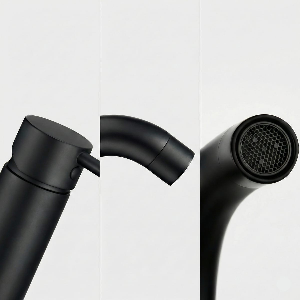 Robinet Lavoar Negru mat black low, montaj pe blat, design modern, înaltime joasa 3