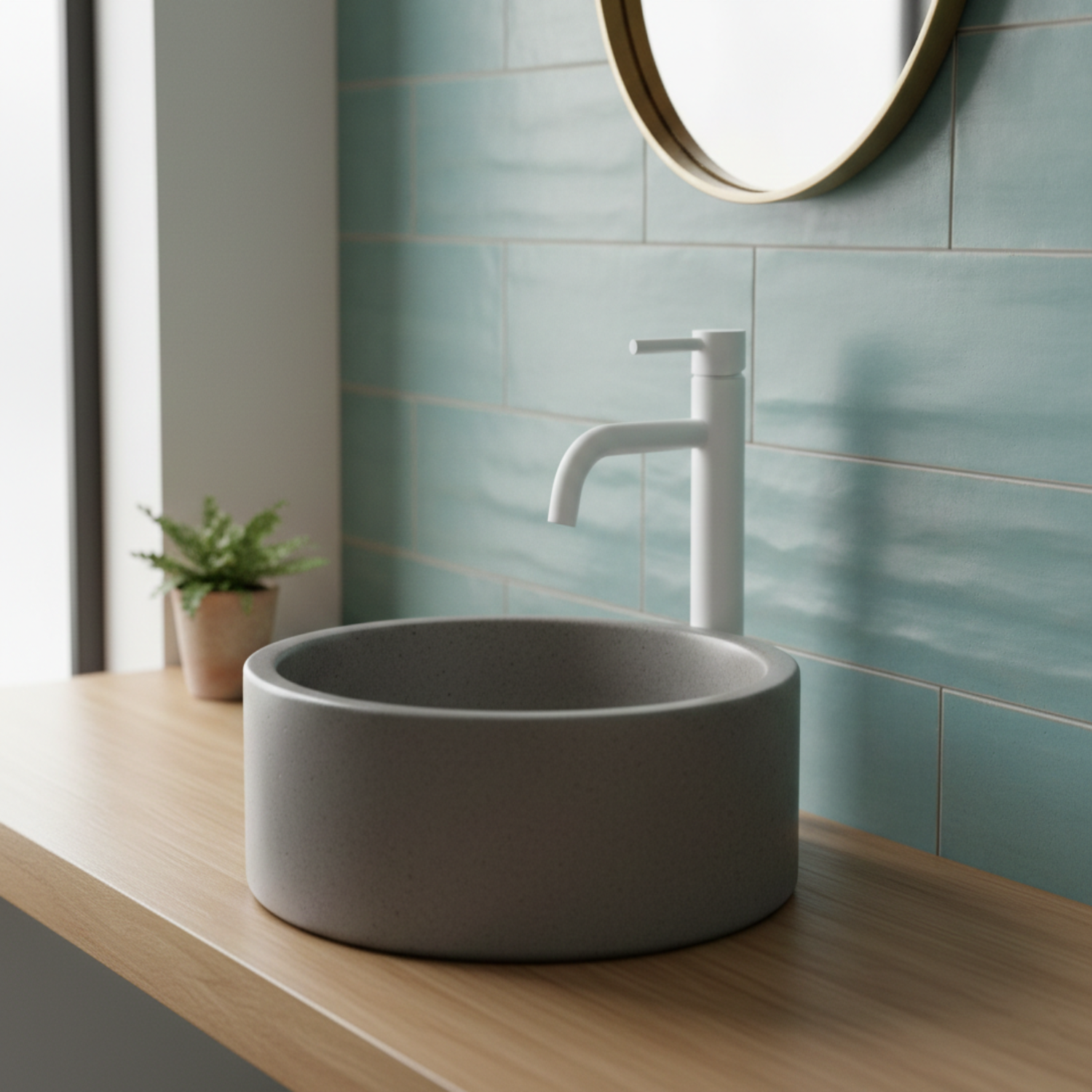 Baterie Lavoar Alb Lucios White High, Montaj pe Blat