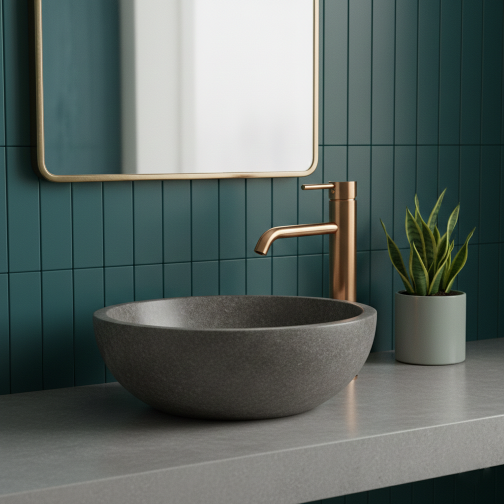 Baterie Lavoar Cupru Copper High, Montaj pe Blat, Design Elegant Premium