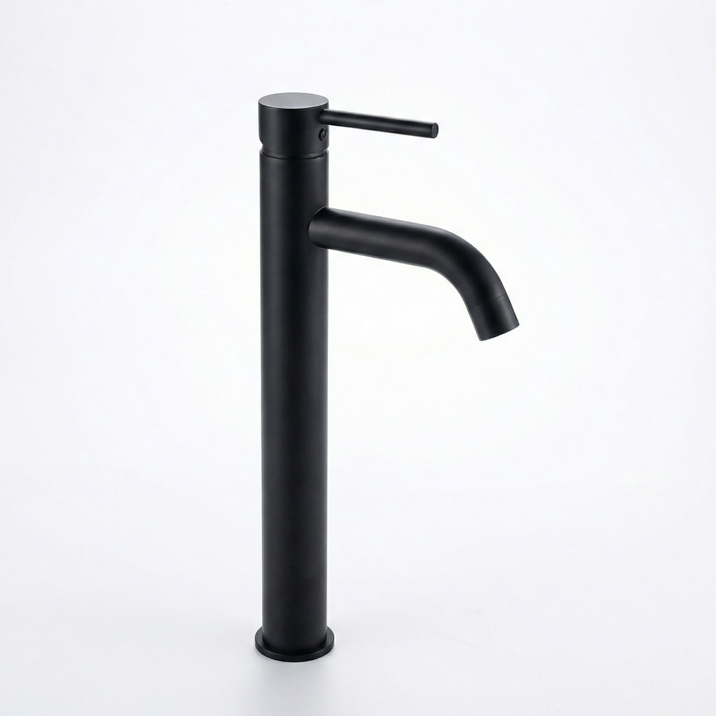 Baterie Lavoar Negru Mat Black Matt High, Montaj pe Blat, Design Modern