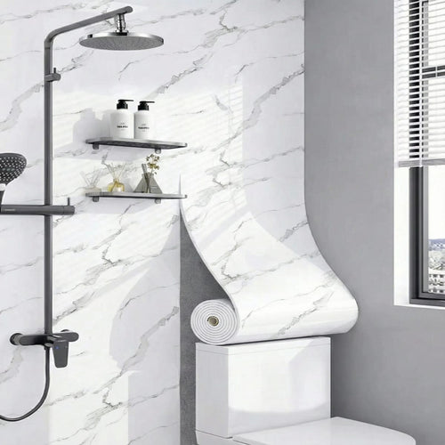 Rola tapet PVC autoadeziv 60x300 cm – marmura alb cu gri 1