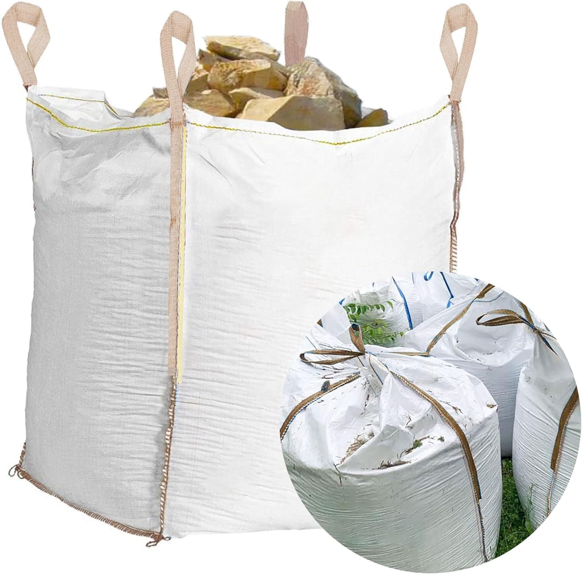 Sac Big Bag pentru Moloz si Deseuri, Capacitate 500 kg, 75x75x75 cm - Imagine 2