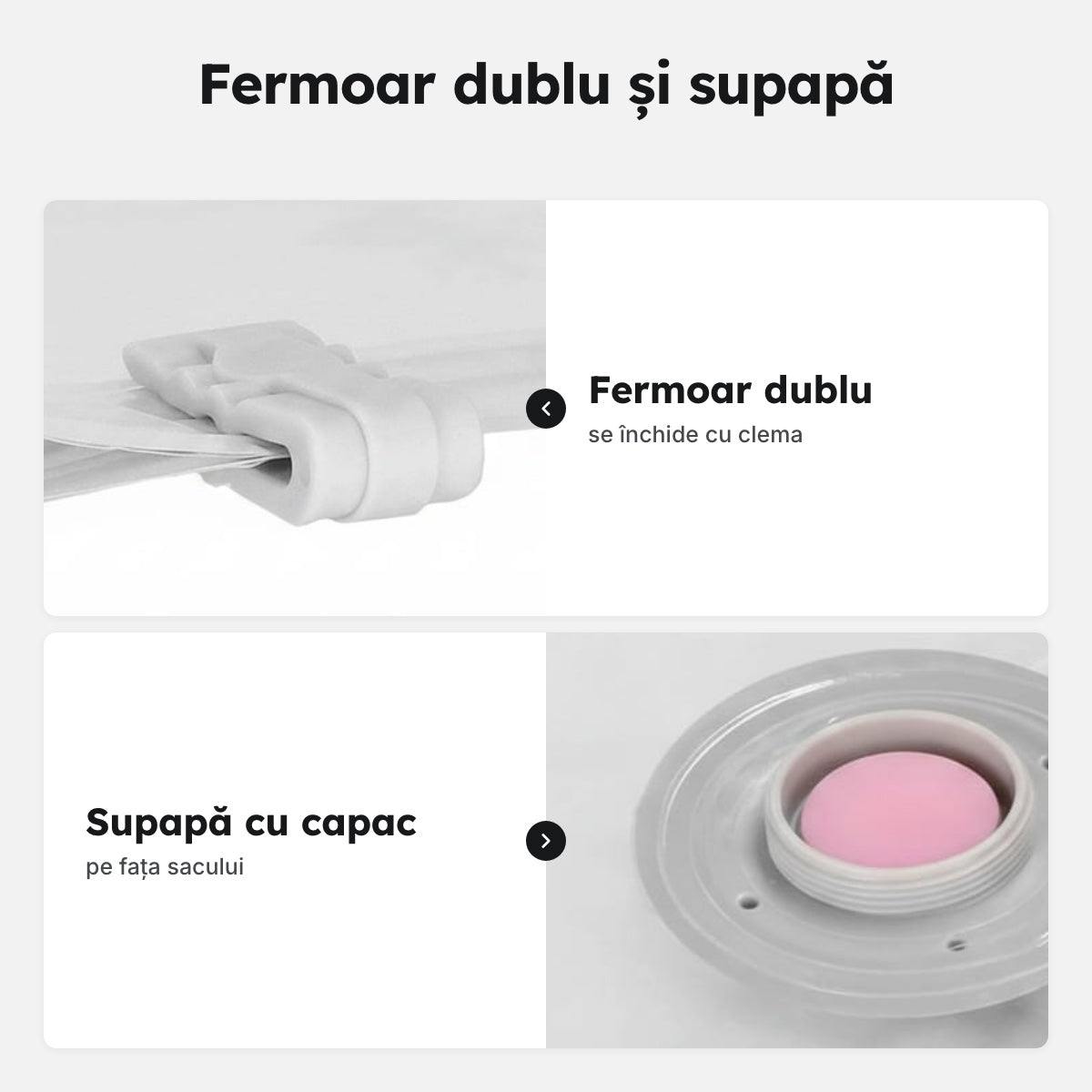 Set de 12 saci de vidat pentru haine, cu fermoar și supapă – Fermoar dublu și supapă