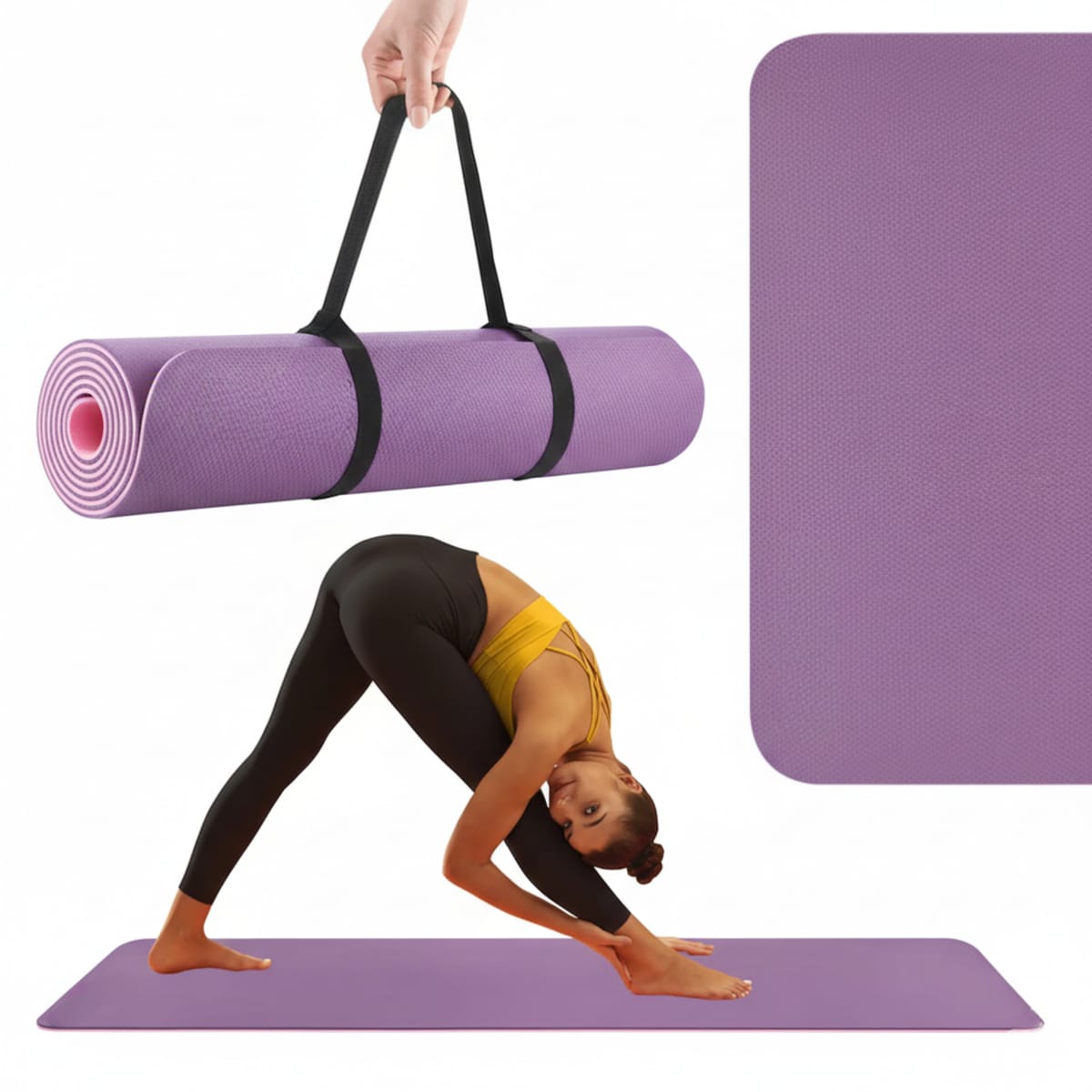 Saltea de exercitii TPE anti-alunecare, Violet 2