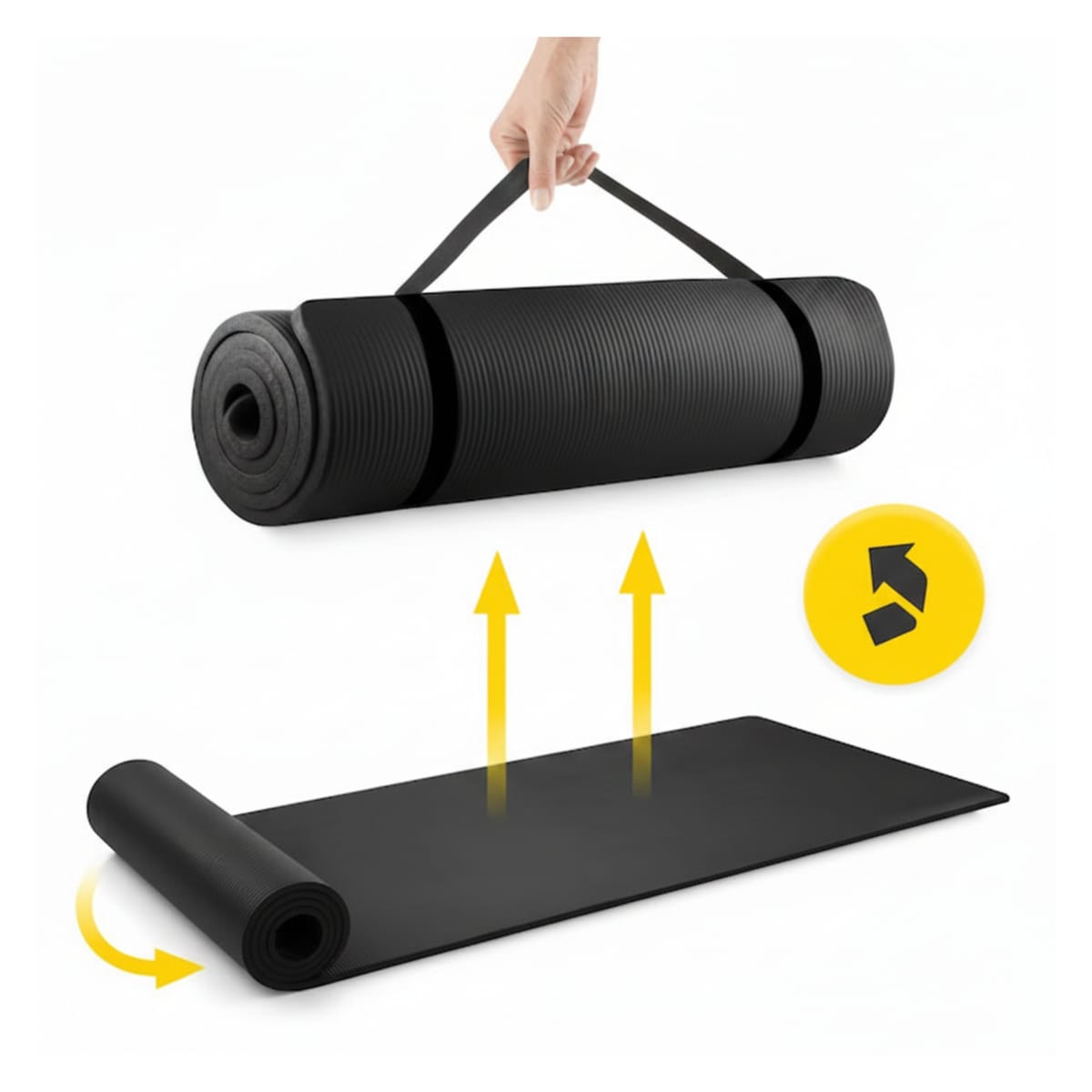 Saltea Fitness NBR 1.5 cm, Antiderapantă, Neagră, Versatilă pentru Exerciții Multiple 3