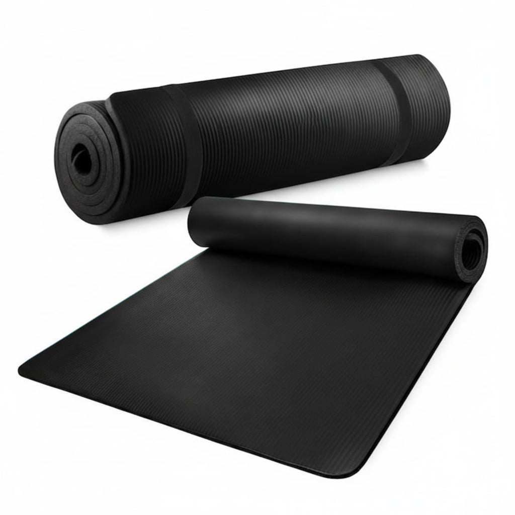 Saltea fitness pentru yoga 1 cm, Neagra 1