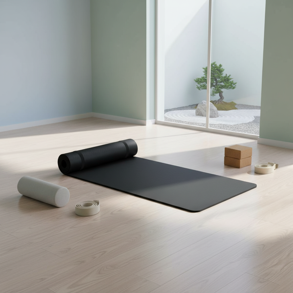 Saltea fitness pentru yoga 1 cm, Neagra 4