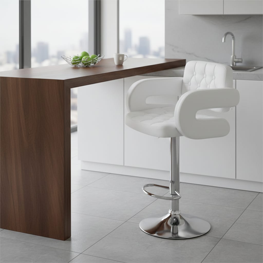 Scaun de bar reglabil ergonomic cu spatar si brate, rotativ 360° – confort premium 2