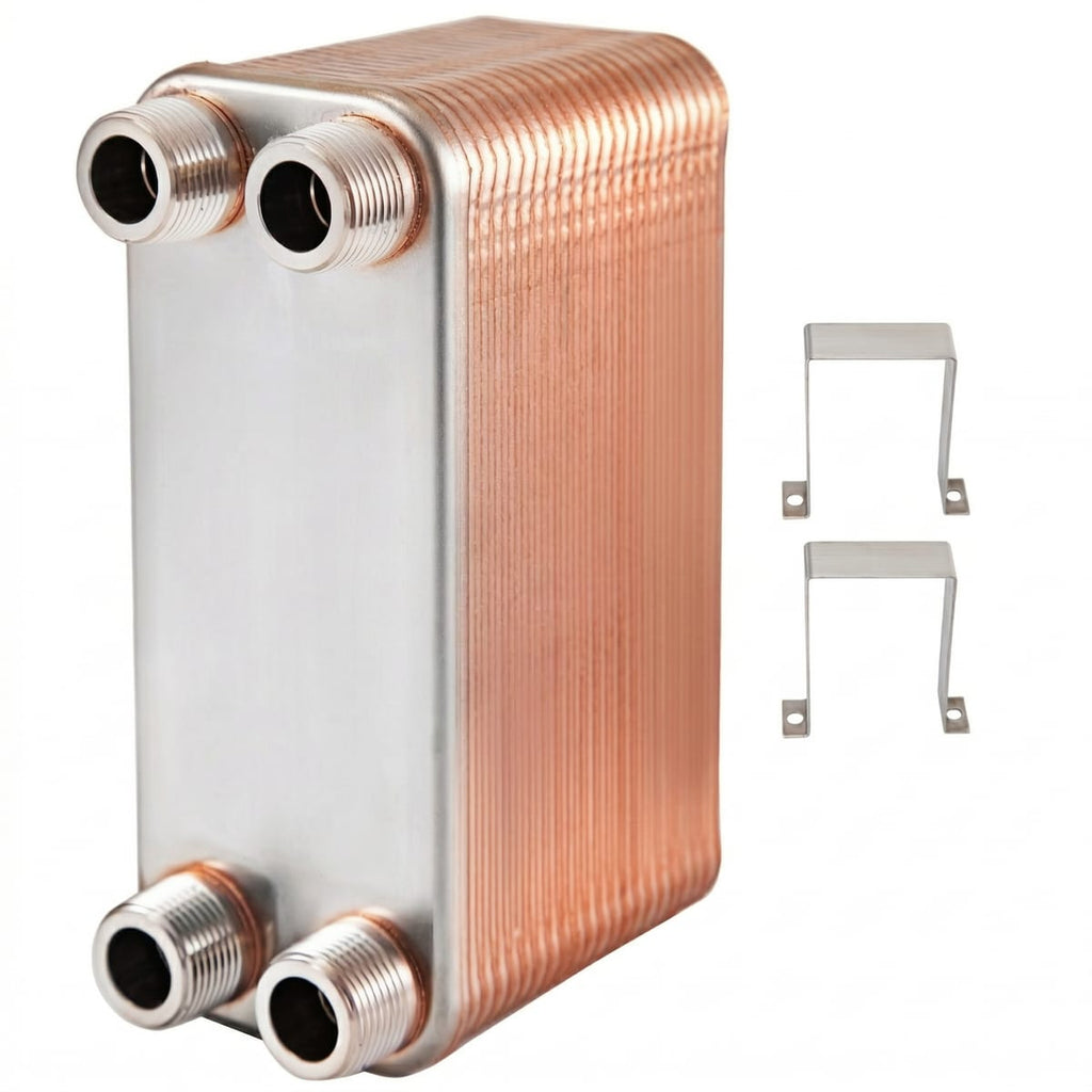 Schimbator de Caldura Placi Inox 316L, 40 Placi, Conexiuni 3/4” MNPT, Compact 1