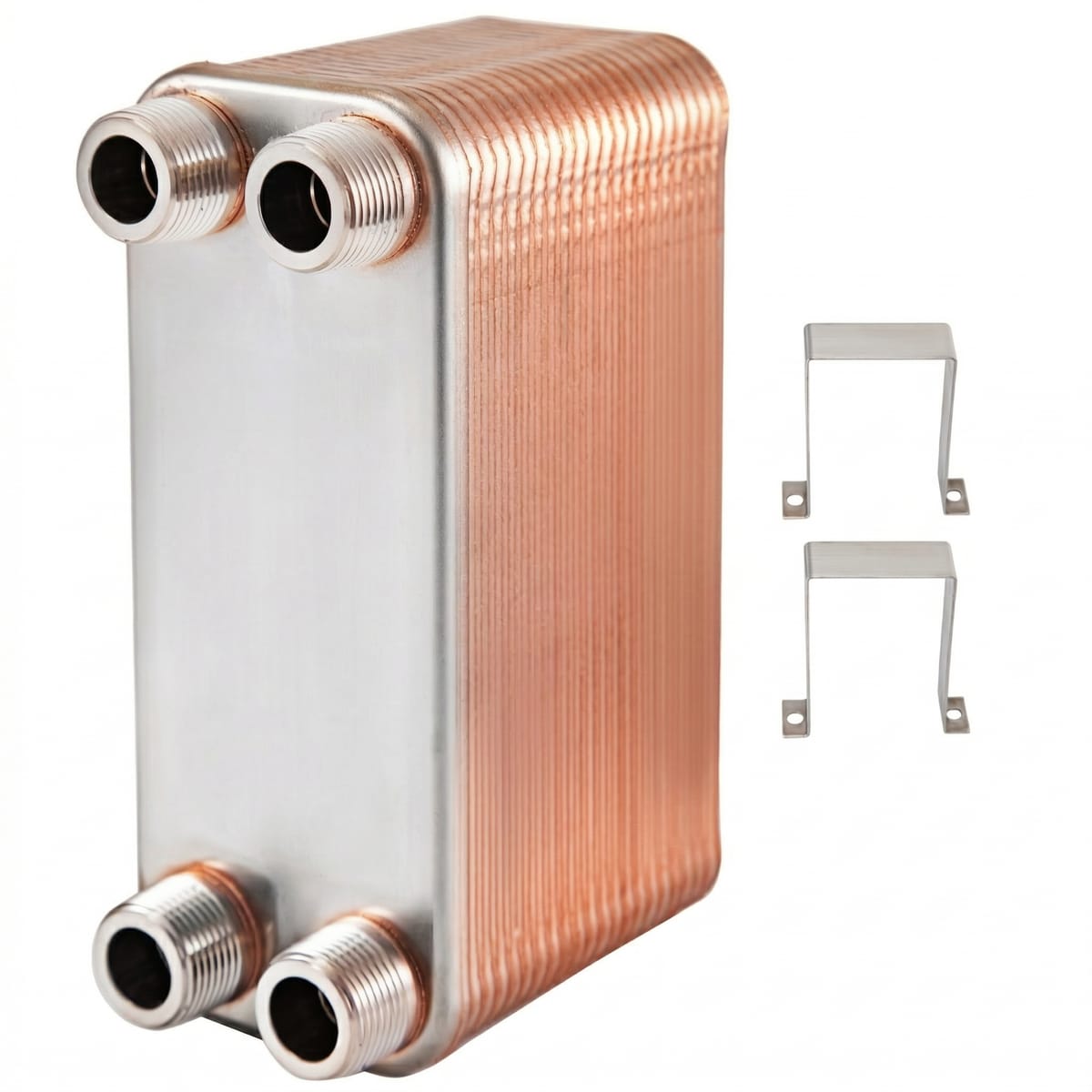 Schimbator de Caldura Placi Inox 316L, 40 Placi, Conexiuni 3/4” MNPT, Compact 1