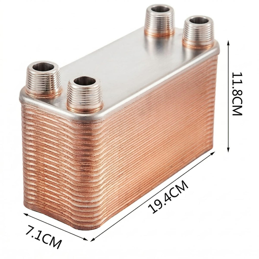 Schimbator de Caldura Placi Inox 316L, 40 Placi, Conexiuni 3/4” MNPT, Compact 3