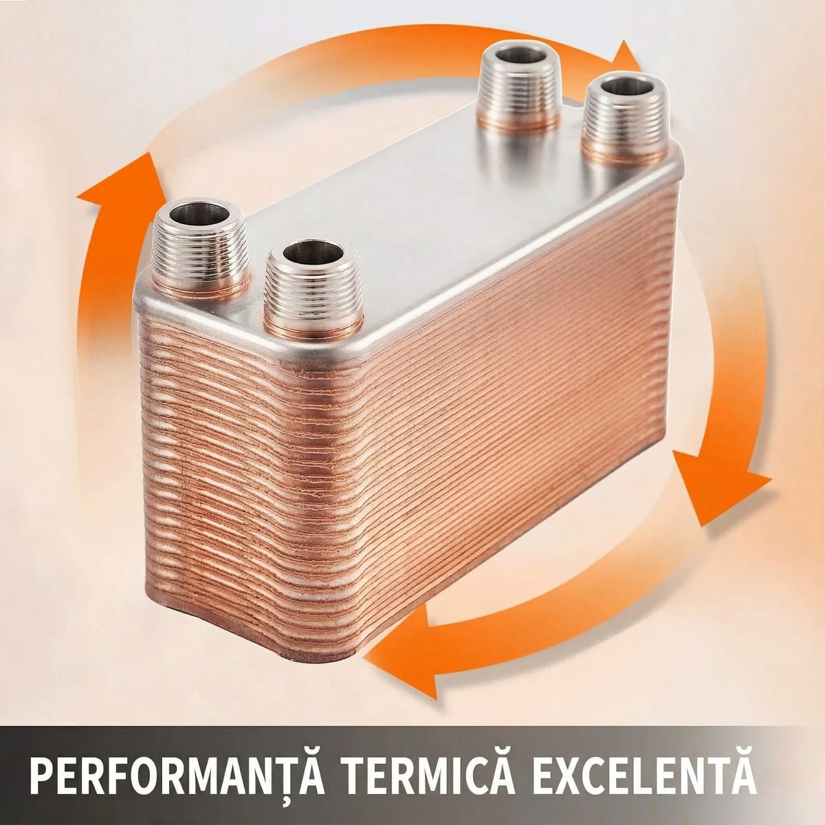 Schimbator de Caldura Placi Inox 316L, 40 Placi, Conexiuni 3/4” MNPT, Compact 5