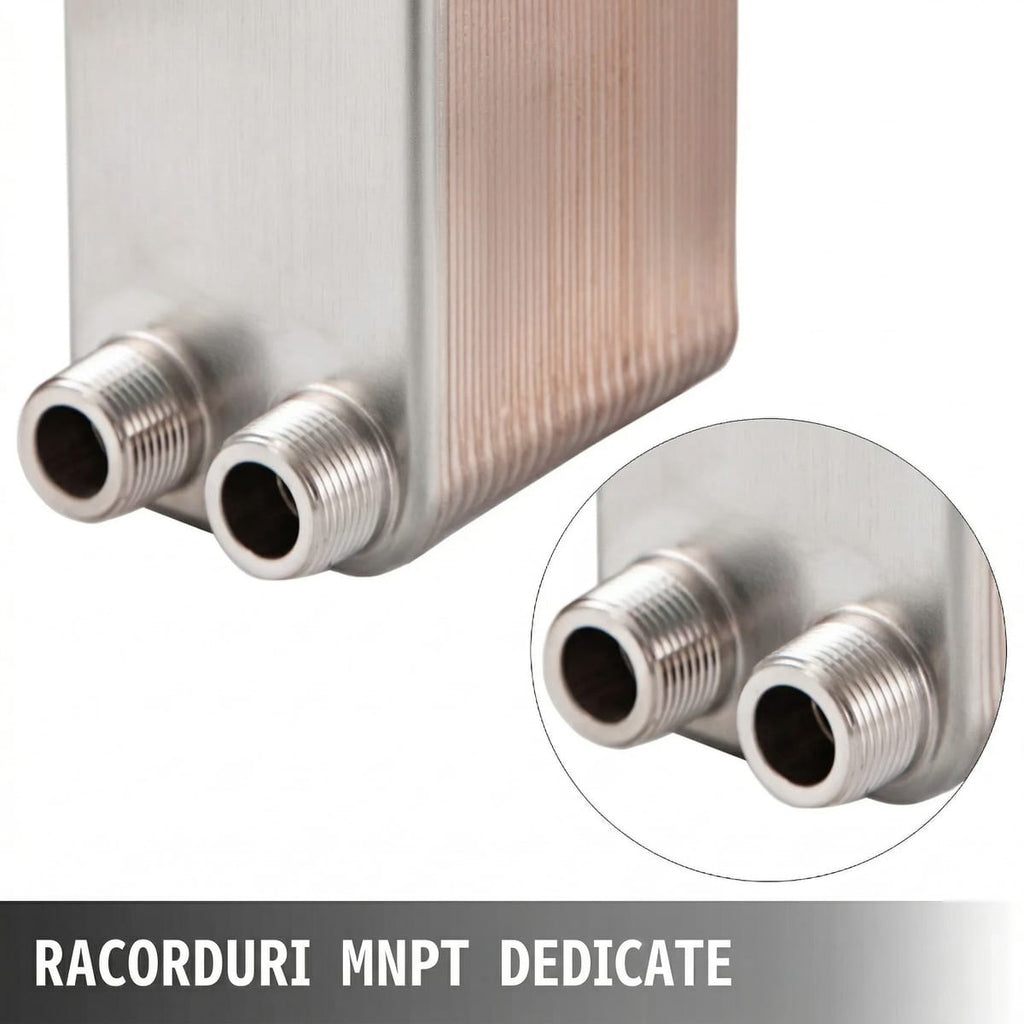 Schimbator de Caldura Placi Inox 316L, 40 Placi, Conexiuni 3/4” MNPT, Compact 6