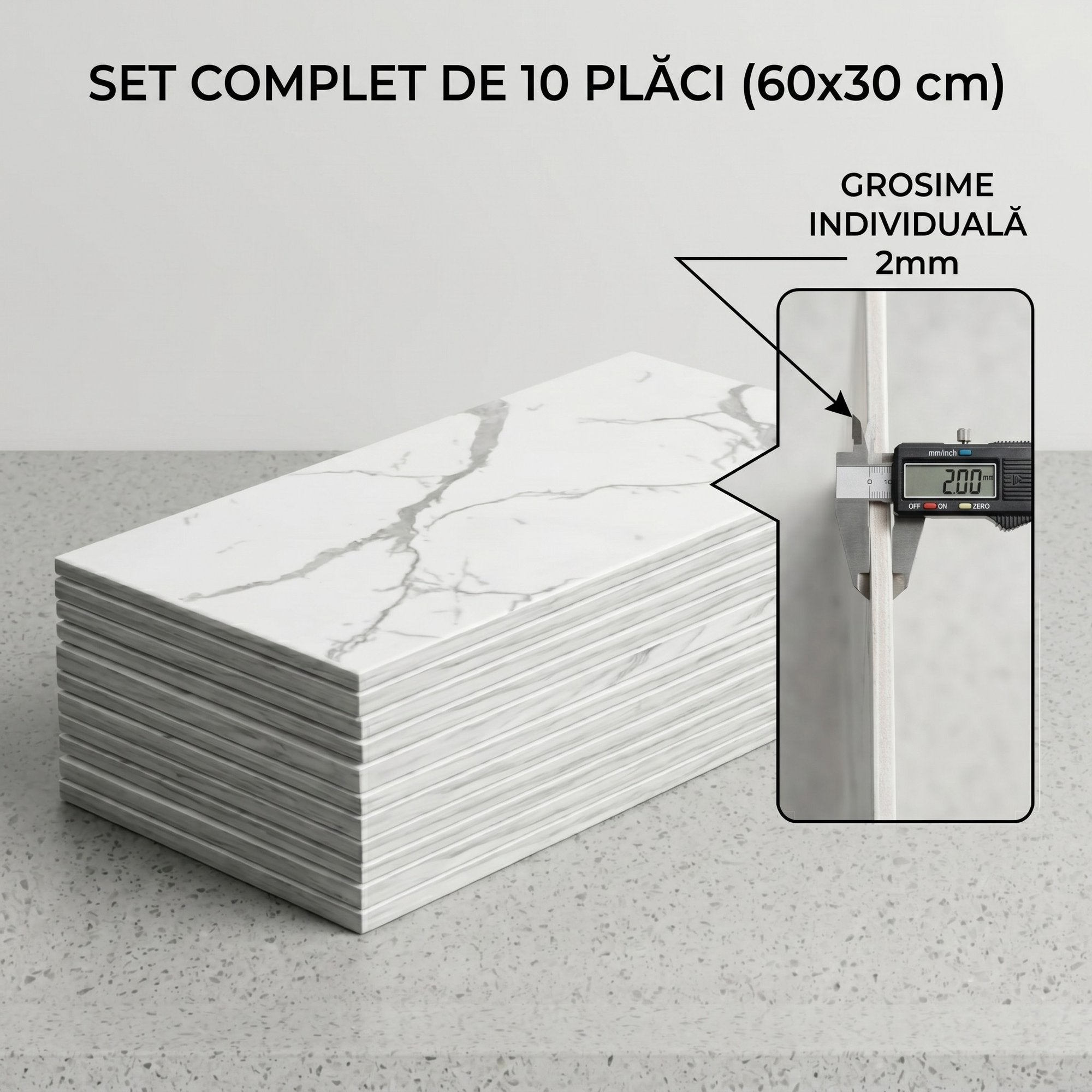Set 10 x Placi Decorative Imitatie Marmura, Grosime 2mm 3