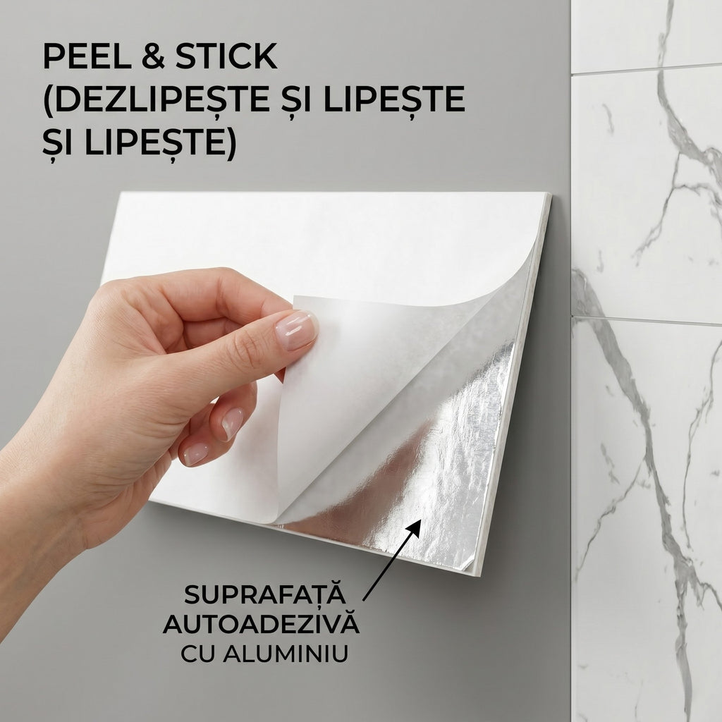 Set 10 x Placi Decorative Imitatie Marmura, Grosime 2mm 5