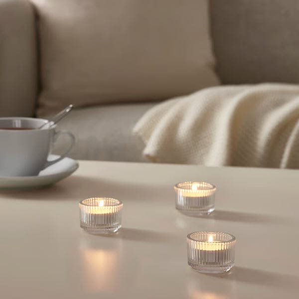 Set 100 lumanari tip pastila din ceara, inodore, timp de ardere 3 ore, 3,6 x 0,8 cm, alb 2