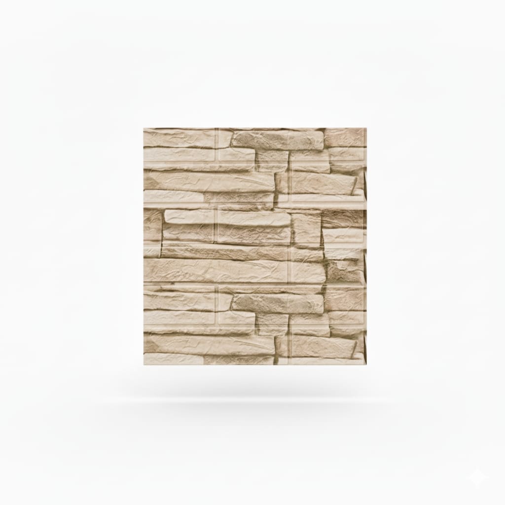 Set 10x tapet 3D caramida, Model Piatra Naturala, panouri autoadezive , 70x70 cm 2