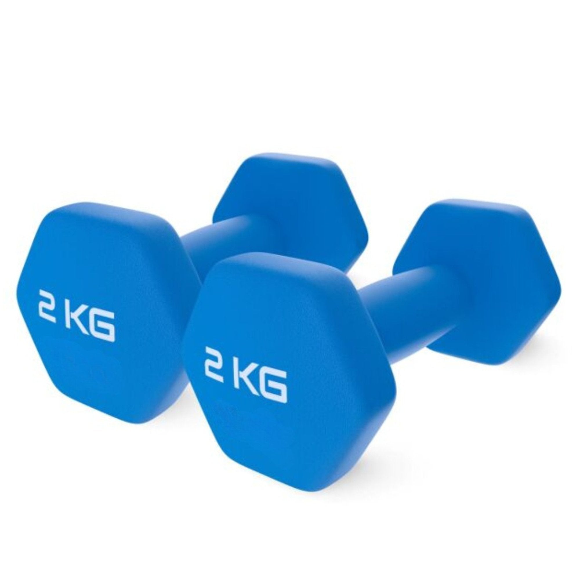 Set 2 Gantere Fitness din Fonta si Vinil, 2 x 2 kg, Albastru 4